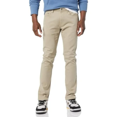 Abbildung von Amazon Essentials Herren Stretchjeans, Skinny Passform, Helles Khakibraun, 28W / 30L
