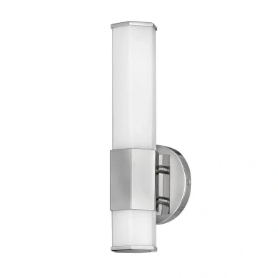 Abbildung von Elstead Lighting QN Facet LED1 PC BATH QUINTIESSE Wandleuchte LED 12W IP44 3000K Stahl Chrom poliert, Opalglas satiniert L:10.5cm H:35.6cm B: