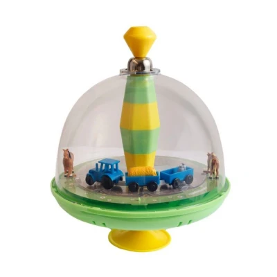 Abbildung von alldoro Brummkreisel 68020, Bauernhof Panorama Kreisel mit Traktor, Tieren und Geräuschen, Ø 19 cm