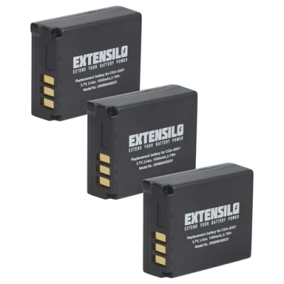 Abbildung von EXTENSILO 3X Akku kompatibel mit Panasonic Lumix DMC TZ3, TZ4, TZ5, TZ50 Kamera (1000mAh, 3,7V, Li Ion)