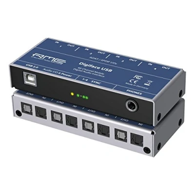 Abbildung von RME Digiface USB Digital Audio Interface mit 4 optischen Eingängen/Ausgängen und Busleistung, 32 Zoll / Ausgänge, 24 Bit/192 kHz