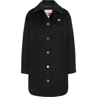 Abbildung von Tommy Jeans Kurzmantel TJW WOOL COAT EXT mit Logostickerei