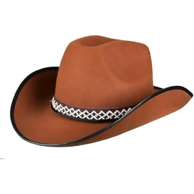 Abbildung von Boland Kostüm Cowboyhut braun, Robuster Westernhut passend zum Cowboy Kinderkostüm