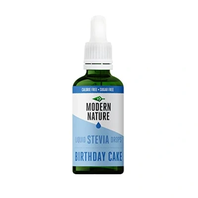 Abbildung von Modern Nature Kuchen Stevia Flüssig Flavour Drops Zucker Süßstoff Liquid Aroma Geschmacks Tropfen Zero Sirup Zuckerfrei Ohne Kalorien Alternative Keto Süßungsmittel 50ml