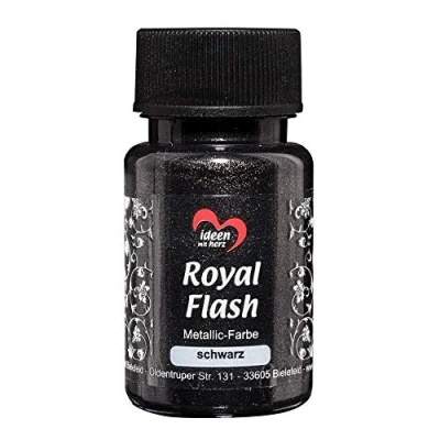 Abbildung von Ideen mit Herz Royal Flash, Acryl Farbe, metallic, feinsten Glitzerpartikeln, 50 ml (schwarz)