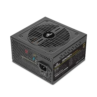 Abbildung von Yeyian Raiden 650W Nicht modulares PC Netzteil 80+ Bronze PCIE 6+2 ATX 12V Ver 2.0 80 Plus Flachkabel 120 mm Lüfter Gaming kompatibel mit Intel Nvidia AMD (Schwarz)