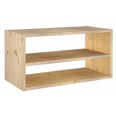 Abbildung von Astigarraga Kit Line Modulares rechteckiges Regal mit dynamischem Einlegeboden, Kiefernholz, 36,2 x 70,8 33 cm