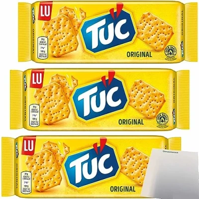 Abbildung von TUC Cracker Original Salzgebäck 3er Pack (3x100g Packung) + usy Block
