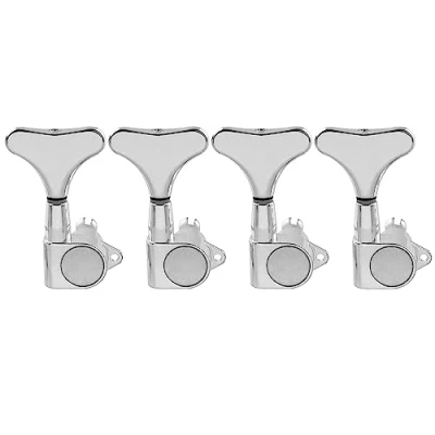 Abbildung von Musiclily Pro 4 in Line Sealed Mechaniken Set für Saiter E Bass Precision Jazz Bass, Chrom