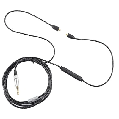 Abbildung von VGEBY Upgrade Audiokabel, Kopfhörerkabel mit Mikrofon Ersatz für Shure SE215, SE425, SE535 (Farbe: schwarz)