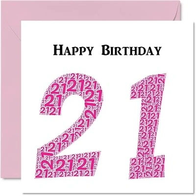 Abbildung von Stuff4 Shapecloud lustige Geburtstagskarte zum 21. Geburtstag für Frau, Sohn, Tochter, Bruder, Schwester, Enkel, Enkelin, Nichte, Neffe, Onkel, 145 x mm,