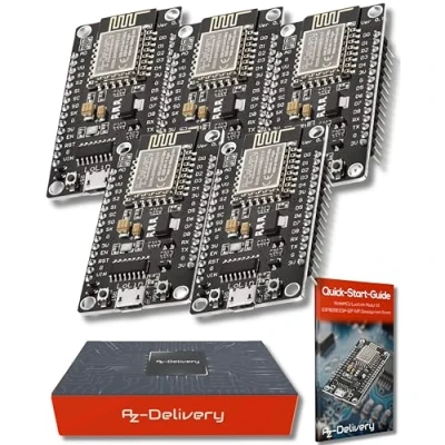 Abbildung von AZDelivery 5 x NodeMCU Lolin V3 Module ESP8266 ESP 12F WiFi Development Board mit CH340 kompatibel Arduino inklusive E Book!