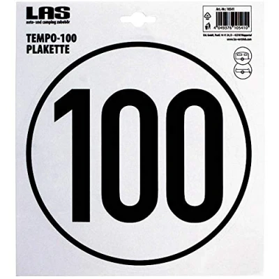 Abbildung von LAS Anhänger Abstellstütze Plakette 100 km/h Ø 20cm