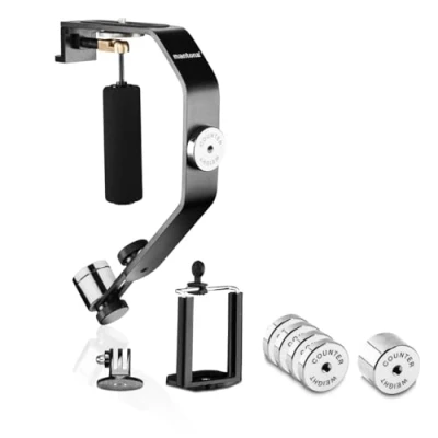 Abbildung von Mantona Schwebestativ inkl. Gegengewichten, 1/4 Zoll, geeignet für Action Cams GoPro Hero 11 10 9 8 7 6 5 und Camcorder