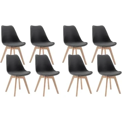 Abbildung von WOLTU 8er Set Esszimmerstühle Küchenstuhl Design Stuhl Esszimmerstuhl Kunstleder Holz Grau EZS69gr 8