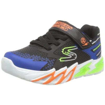 Abbildung von Skechers Flexglow BOLT Sneaker low für Kinder, Größe: 35, Black/blue/lime/orange Schuhe