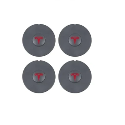Abbildung von SANSHAOS 4 Stück Auto Radnabenkappen für Tesla Modell 3 Highland 2024,Nabendeckel Felgendeckel Wasserdicht Staubdicht Radmittenabdeckung Dekoration von Automobilen Rad,Red