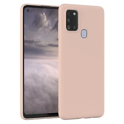 Abbildung von EAZY Case Silikonhülle für Samsung Galaxy A21s Hülle Silikon Rosa weich stoßfeste Handyhülle Schutzhülle mit Kameraschutz Dünn Premium Schutz Cover TPU Phone Bumper Altrosa Pastell