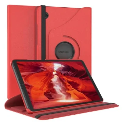 Abbildung von EAZY Case Tablet Hülle für Samsung Galaxy Tab A9 Schutzhülle 8,7 Zoll Smart Book Cover Rotationcase aufstellbar klappbar 360 drehbar mit Standfunktion Tasche Kunstleder in Rot
