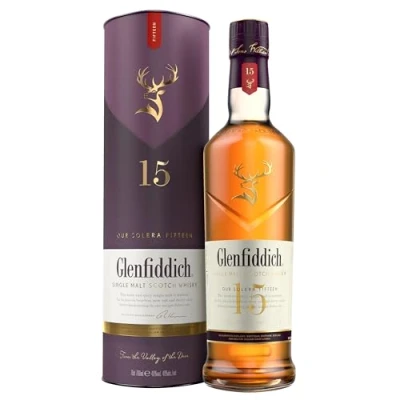Abbildung von Glenfiddich 15 Jahre Single Malt Scotch Whisky Solera mit Geschenkverpackung, 70cl ein sensationelles Geschenk