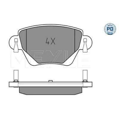 Abbildung von MEYLE 025 235 5717/PD Bremsbelagsatz PD Quality Hinterachse exkl. Verschleißwarnkontakt mit Anti Quietsch Blech FORD: MONDEO 3 Kombi,