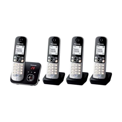 Abbildung von Panasonic KX TG6824GB Schnurlostelefon mit Anrufbeantworter schwarz Festnetztelefon