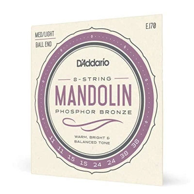 Abbildung von D&#039;Addario EJ70 Saitensatz für Mandoline, Mandola, Mandocello &amp; Mandobass Mandoline mit Ball End