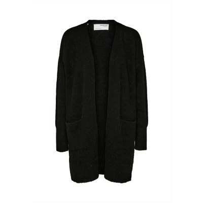 Abbildung von Selected Femme LULU NEW LONG NOOS Strickjacke, Damen, Größe: 38, Black
