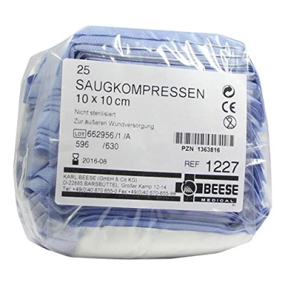 Abbildung von Saugkompressen Unsteril 10x10 cm 1227 25 St