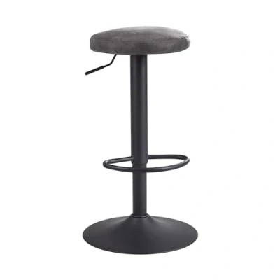 Abbildung von FineBuy Barhocker Wildlederoptik Hocker ohne Lehne 58 79 cm, Küchenhocker Stoff/Metall 100kg, Design Barstuhl Tresenhocker Drehbar Bistrohocker