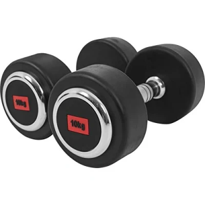 Abbildung von GORILLA SPORTS Kurzhantel Einzeln/2er Set, Gewichte 2,5 50kg Rundhanteln, Dumbbells, Hantelset, mit/ohne Ablage, aus Gusseisen, Gummiert, Griff Gerändelt, Rutschfest