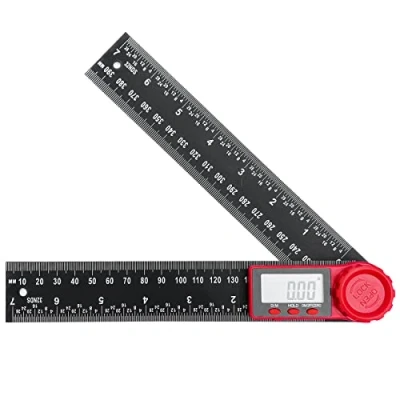 Abbildung von Newaner 360Rotierender Winkelmesser Digital, 200 mm Winkellehre mit Lcd Anzeige und Verriegelungsfunktion, Digitaler für Maschinenbau, Holzbearbeitung, Bauwesen Messung, Schwarz