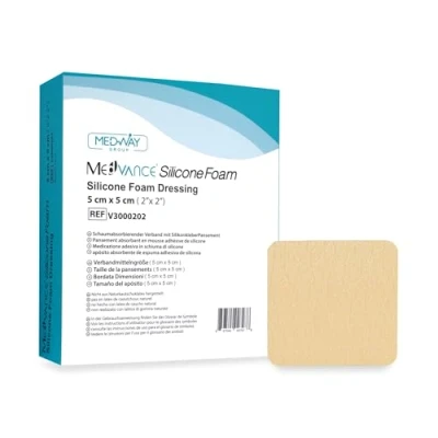 Abbildung von MedVanceTM Silikon Schaumabsorbierender Verband mit Silikonkleber, 5 cm x cm, Packung Wundverbänden