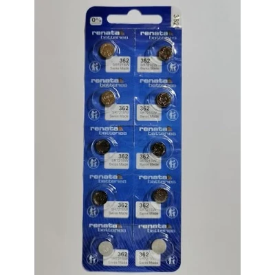 Abbildung von 10 x Renata 362 Lithium Knopfzelle, hergestellt in der Schweiz SR721SW