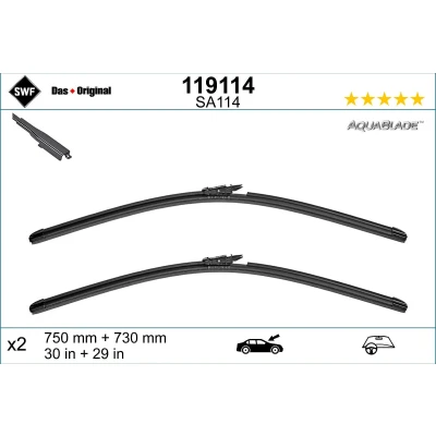 Abbildung von Scheibenwischer Swf 119114 vorne Flachbalkenwischblatt FORD: S Max Mk2, Galaxy Mk3 MPV
