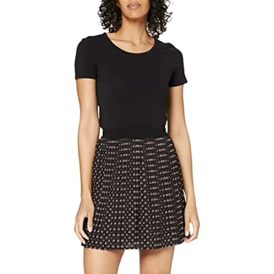 Abbildung von Yargıcı Damen Pleated Skirt Rock, Mehrfarbig (Black Multi Color 341), 38