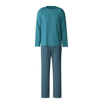 Abbildung von Calida Streamline LANG Nachtwäsche Set, Herren, Größe: Small, Storm blue