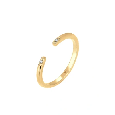 Abbildung von Elli Ring Damen Minimal Geo mit Kristalle in 925 Sterling Silber vergoldet