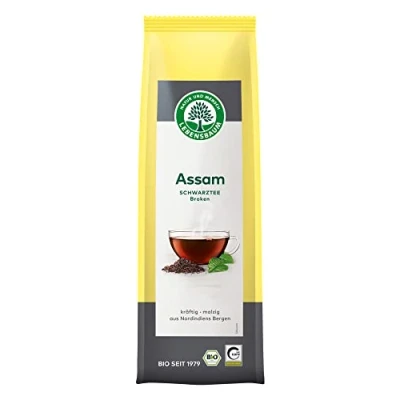 Abbildung von LEBENSBAUM Assam Schwarztee Broken lose, Bio Tee mit würzig malzigem Geschmack, 100% natürlicher Genuss, 100 g
