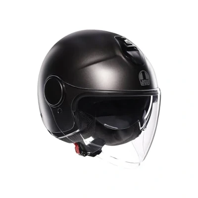 Abbildung von AGV ETERES E2206, Unisex Jet Motorradhelm, Motorrad Helm mit Diebstahlschutzring, Anti Kratz und UV Visier, Technologie zur Sofortigen Schweißabsorption, Matt Asfalto Grey, L