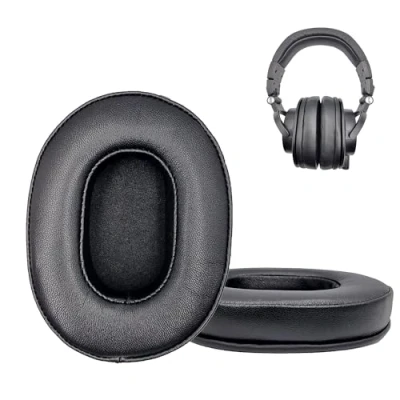 Abbildung von Ohrpolster für Audio Technica ATH M50 M50S M50X M40 M40S M40X M30 M30X M20 M20X MSR7 MSR7NC Kopfhörer (schwarzes Schafsleder)