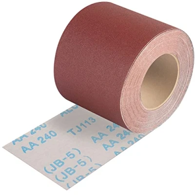 Abbildung von Shineboc Schleifpapier Rolle Körnung 240, 93 mm x 10 m Schleifleinen für Handschleifer zum Holz Metall