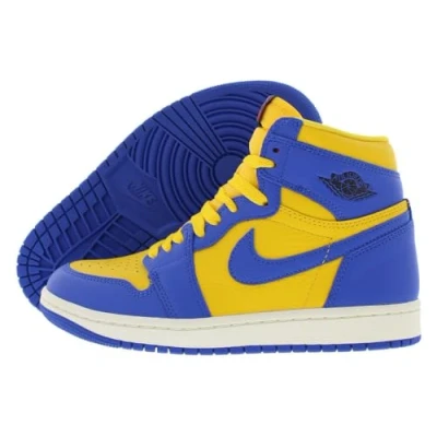 Abbildung von Nike Damen Air Jordan 1 Retro Hi OG Trainers FD2596 Sneakers Schuhe (UK 3.5 US 6 EU 36.5, Varsity Maize Game royal sail 700)