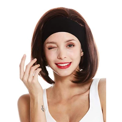 Abbildung von WIG ME UP GFW948 H 33 Perücke Damen Damenperücke Stirnband kurz glatt 80er Retro Look Mahagoni Braun