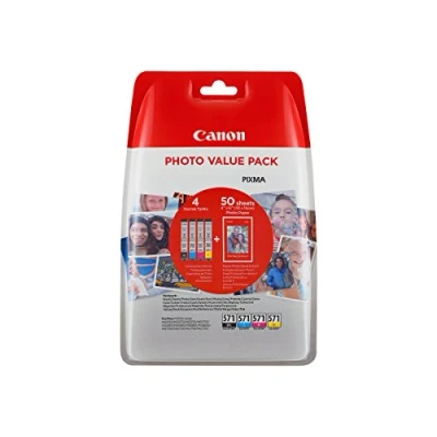Abbildung von Canon 4 Original Patronen CLI 571 (0386C006) C/M/Y/BK Photo Value Pack Tintenpatrone