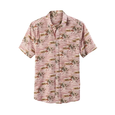 Abbildung von Beach Time Hawaii Hemd, Herren, Größe: Medium, Rosa bedruckt