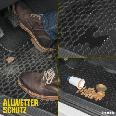 Abbildung von WALSER 50758 Fußmattensatz Gummi vorne 2 schwarz Maßgefertigt FIAT: Doblo II Kasten / Kombi, OPEL: Combo D Kombi