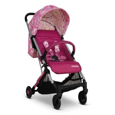 Abbildung von COSATTO Yo! Reisekinderwagen Leicht, kompakt, klappbar von Geburt an bis 25 kg flugzeugtauglich, einfaches Zusammenklappen mit einer Hand, großer 8 Einkaufskorb Regenschutz (Happy Unicorns)