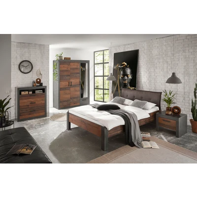 Abbildung von Home affaire Schlafzimmer Set &quot;BROOKLYN&quot;, (Set, 4 tlg., mit Polsterkopfteil, Nachtkommode, Kleiderschrank 3 trg., Kommode)