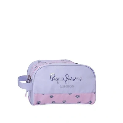 Abbildung von Pepe Jeans Becca Kulturbeutel, Zwei Fächer, anpassbar, Violett, 26 x 16 12 cm, Polyester, dunkelviolett, Talla única, Kulturbeutel mit Fächern anpassbar